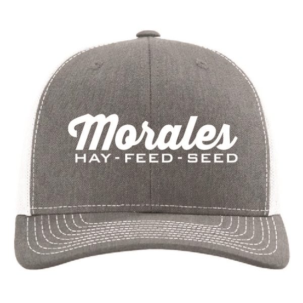 Morales Feed and Supply cursive trucker hat
